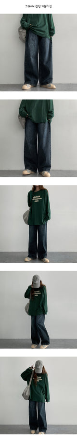 [3 Tier length] [S–2XL] ナキンピンタックウォッシュドワイドデニムパンツ