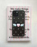 [MADE] ドットエンジェルレジンケース (heart-pink & wings-blue)