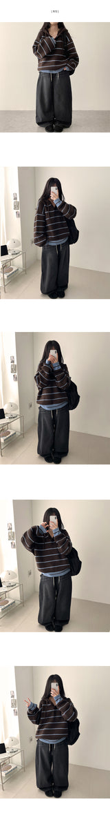 Doha Side Snap Waist Banding Balloon Wide Denim Pants