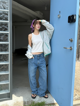 regular fit denim pants