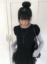 Natin Tencel Puff Shirring Short Sleeve T-shirt