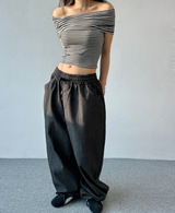 BALLOON BANDING LONG DENIM PANTS💙🖤 - 2 COLORS