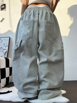 SUNNY SIDE UP☀CARPENTER TWO PINTUCK PARACHUTE BALLOON SWEAT PANTS 🖤🤍🩶3COLOR
