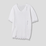 [S/S] Vacance damage v neck half knit(3color)