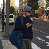 Contrast Stitch Round Knit