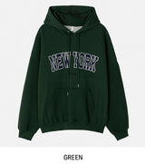 New York Embroidered Overfit Hoodie