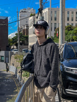 Daford color matching knit hoodie