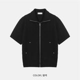 コメットショートスリーブニットジップアップ(6 Colors)