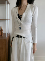 Secret Slim Fit Button Rib Knit & Lace Bra 2pcs
