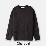 モッド ヘアリー ケーブル ニット