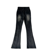 ロング & スリムフィットスリットディテールブーツカットハイウエストヒップディープパッドロングデニムパンツ (3 colors)