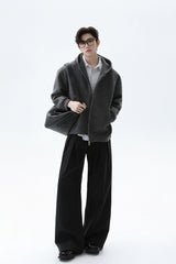 Wool Blend Hooded Cardigan