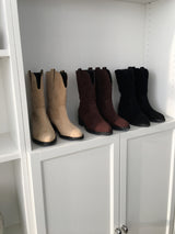 Wide western short boots