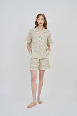 ULLALA PAJAMA Delia Short-sleeved Woman's Pair Cream[24116WPSSN]