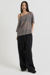 ニットワンショルダーTシャツ, Charcoal