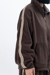 Selma Ethnic Fleece Set-up Track Top