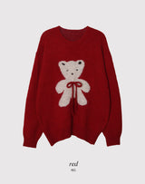 #Teddy Bear Ribbon Loose Knit (3color)