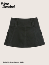 Solid A-line Pants Skirt