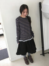 Brikin Cotton Midi Frill Skirt