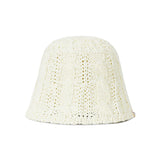VZ Label Cable Knit Bucket Hat / Ivory