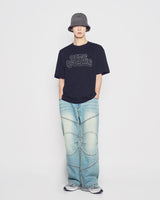 25FW シンプルボーダーライン半袖Tシャツ ブラック