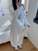 Luri Back Heart Pocket Carpenter Wide Pants 