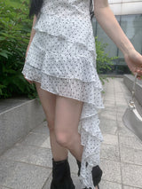 Memory Dot Ruffle Nashi One Piece (White)