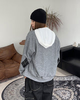Scent Leather Patch Argyle Cardigan