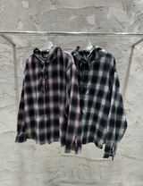 shea hooded checkered shirt