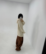 (KNIT DRESS + ZIP-UP) ソフトルーズフィット2WAYケーブルフードニット - 2 COLOR