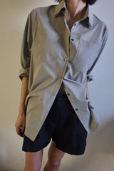 DOUBLE COLLAR SHIRT_KHAKI GRAY