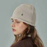 VA Curved Oval Metal Roll-Up Beanie / Oatmeal