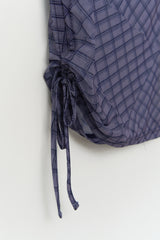 (W) Lisky Checked Shirring Top