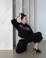 Koneco Pintuck Wide Jogging Pants