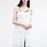 Bullet lace punching long dress