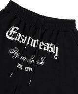 Gothic lettering Bermuda sweatpants - Black