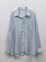 Water Stripe See-through Blouse