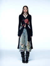 Emoha cosmo lady printed punk long shirt