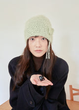 Clover Broach Beanie - Pistachio