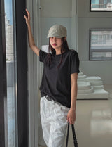 Athletic Semi-Cropped Short Sleeve T-shirt