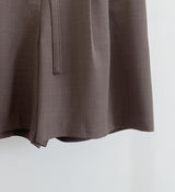 Dinet High-Waist Pintuck Shorts Slacks (Belt Set)