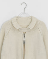 Hudley Pocket High Neck Knit Zip-Up Cardigan
