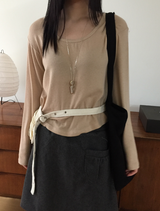 フェナルーズフィットウールUネック長袖Tシャツ（3c）