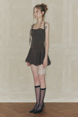 HEART RIBBON DRESS brown