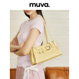 muva. New Genuine‑Leather Underarm Bag, Biker‑Style Minimalist Luxury Niche Women’s Shoulder Handbag, New Arrival May 17