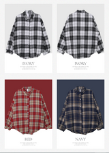 #GD カジュアルルーズフィットチェックシャツ (3color)