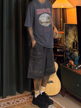 Big Pocket Zip Wash Bermuda Pants 2COLOR