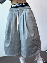 Logi Linen Stripe Balloon Bermuda Shorts 2color