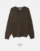 Basic Wool V-neck Loose Knit (5color)