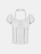 Laura Dot Shirred Short Sleeve T-shirt